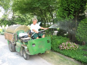 Giesswagen im Einsatz